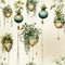 Hseamless pattern Home plants in pots on a light background