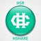 Hshare Coin cryptocurrency blockchain icon. Virtual electronic, internet money or cryptocoin symbol, logo