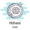 Hshare outline coin