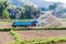 HSIPAW, MYANMAR - NOVEMBER 30, 2016: Rice harvest near Hsipaw, Myanm