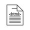 HTML Document Outline Flat Icon on White