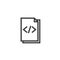 HTML Document paper outline icon. isolated note paper icon in thin line style for graphic and web design. Simple flat symbol Pixel