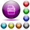 HTML file format glass sphere buttons