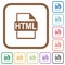 HTML file format simple icons