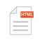 HTML icon isolated. File format. Vector