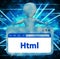 Html Webpage Indicating Hypertext Markup Language 3d Rendering