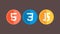 HTML5 CSS3 JS icon set. Web development logo icon set of html, css and javascript, programming symbol