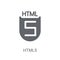 HTML5 icon. Trendy HTML5 logo concept on white background from T