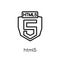 HTML5 icon. Trendy modern flat linear vector HTML5 icon on white