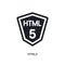 html5 isolated icon. simple element illustration from programming concept icons. html5 editable logo sign symbol design on white