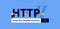 HTTP hyper text transfer protocol. Programming and coding technologies and web software digital graphic.