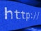 Http web search perspective effect icon on blue background.