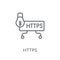 Https linear icon. Modern outline Https logo concept on white ba