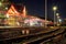 HuaHin railway station at night, Thailand