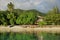 Huahine house on shore of lagoon French Polynesia