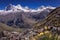 Huascaran Mountain massif in Cordillera Blanca, snowcapped Andes, Ancash, Peru