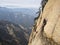 Huashan Mountain near Xian City. The Most dangerous Trail and Crowned People in China. Mount Hua is one of the Five Great