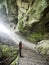 Huashan mountain stairs down to the light view with mist and fog - Xian, Shaaxi Province, China