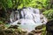 Huay Mae Kamin or Huai Mae Khamin Waterfall at Khuean Srinagarindra National Park or Srinagarind Dam National Park in Kanchanaburi