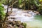 Huay Mae Kamin or Huai Mae Khamin Waterfall at Khuean Srinagarindra National Park or Srinagarind Dam National Park in Kanchanaburi