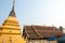 Huay Xai, Laos - Mar 03 2015: VAT CHOME KHAOU MANIRATN. a famous