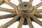 Hub and Spokes of Wooden Weathered Ornamental Wagon Wheel