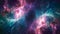 Hubble Space Teal and Quasar Pink Abstract Nebula Pattern