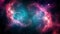 Hubble Space Teal and Quasar Pink Abstract Nebula Pattern