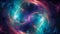 Hubble Space Teal and Quasar Pink Abstract Nebula Pattern