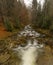 Huciva Desna river after rain morning near Kouty nad Desnou