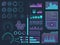 HUD elements sci-fi science futuristic user interface. Menu buttons, virtual reality, infographic vector illustration.