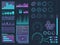 HUD elements sci-fi science futuristic user interface. Menu buttons, virtual reality, infographic vector illustration.