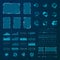 HUD elements set. Graphic abstract futuristic hud pannels. Vector