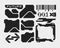 HUD futuristic frame border game swag elements pack panel cyber sci-fi, icon symbol cyberpunk interface editable