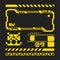 HUD futuristic frame border game swag elements pack yellow line cyber sci-fi, icon symbol cyberpunk interface editable