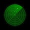 HUD green radar with targets in action. Military search system, vector