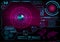 HUD GUI Radar monitor screen. Futuristic game technology outer s