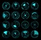 HUD interface round radars, futuristic game UI