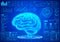 Hud UI brain function analysis interface. Futuristic Diagnostic Scanner app screen