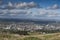 Huddersfield, West Yorkshire, UK, October 2013, view of Huddersfield and the surrounding area from Castle Hill