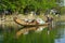 Hue, vietnam, circa february 2020: local people on the perfume river