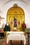 Huelva, Spain - August 17, 2020: Jesus with tied hands captive in Our Lady of the Rest Parish Parroquia de Nuestra Senora del