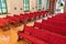 Huelva, Spain - December 18, 2021: interior of Anglican Church of Bella Vista used by the staff of the Rio Tinto Company Limited,