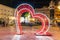 Huelva, Spain - December 5, 2020:  Christmas decoration in center of Huelva city, Andalusia, Spain