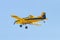 Huelva, Spain - June 27, 2021: ADEFA Agricultural Fumigation Aircraft. Air Tractor AT-502B EC-IVX carrying out fumigation work