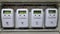 Huelva, Spain - March 6, 2022: Close-up of modern smart residential digital power supply meters from the Spanish company Endesa