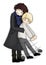 Hug pair man anime manga kawaii chibi cartoon