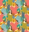 Hug pets dogs and cats friendship crowd seamless pattern friends.