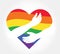 Hug the rainbow heart , love LGBT symbol