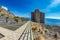 Huge Abandoned building in front of the ocean, Tenerife. Wide angle